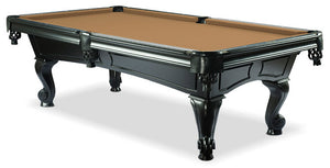 Amboise Black Oak 8 foot pool table with khaki billiard felt