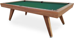 Copenhagen Walnut 8 foot pool table with green billiard felt