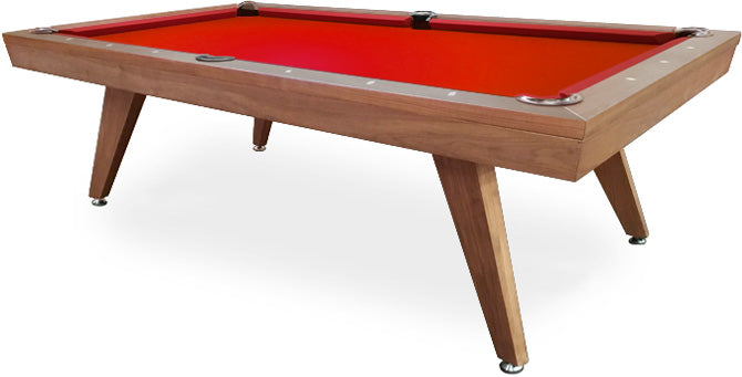 Copenhagen Walnut 8 foot pool table with red billiard felt