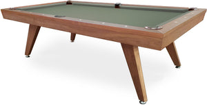 Copenhagen Walnut 8 foot pool table with steel grey billiard felt