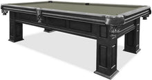 Load image into Gallery viewer, Frontenac Black 8 foot pool table with grey billiard felt cloth