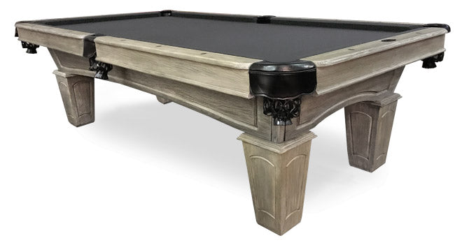 Pioneer Barnwood 8 foot pool table with charcoal billiard cloth