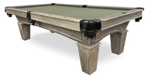 Load image into Gallery viewer, Pioneer Barnwood 8 foot pool table with steel grey billiard cloth