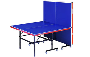 Ace 5 ping pong table • folded upright for solo play
