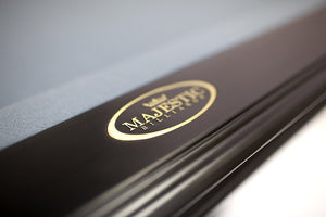Amboise Black Oak 8 foot pool table • logo rail picture