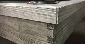 Cornwall Barnwood 8 foot pool table • corner inset pocket detail