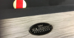 Cornwall Barnwood 8 foot pool table • logo rail detail