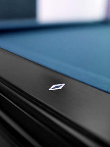 Frontenac Black 8 foot pool table • top rail detail