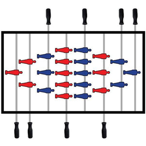 Premium quality Longoni Striker Blue Foosball Soccer Table - player configuration overview