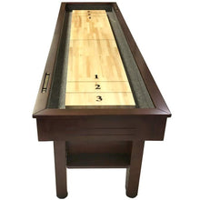 Load image into Gallery viewer, 12 foot Walnut finish Majestic Shuffleboard game table front view
