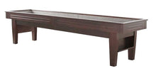 Load image into Gallery viewer, 9 foot Walnut finish Majestic Shuffleboard game table • side angle view
