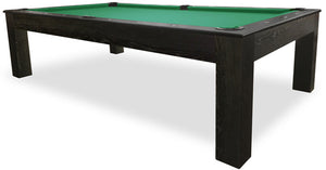 Mensa Black 8 foot pool table with green billiard felt