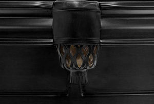 Frontenac Black 8 foot pool table side pocket view