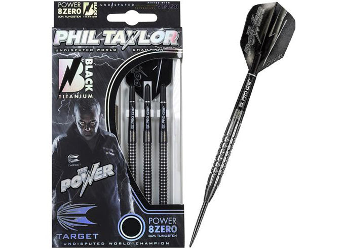 Target Power 8Zero 80% Tungsten Phil Taylor black dart set